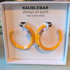 Baublebar #2 Yellow Pencil Hoop Earrings - NIB